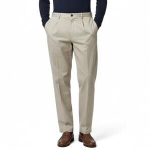 Vintage Trader Bay Pleated Chino Pants Mens 40x24 Khaki Cotton Business Casual